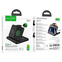 Зарядне бездротове Hoco CQ7 Pass folding 3-in-1 (для смартфонів Samsung + годинника + навушників) - мініатюра 2