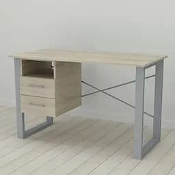 Письмовий стіл із ящиками Ferrum-decor Оскар 750x1400x700 метал Сірий ДСП Дуб Сонома 16 мм (FRD-103292)