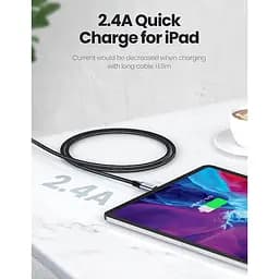 Кабель USB 2.0 Ugreen AM-Lightning M 2 м 2.4A Чорний US199 - мініатюра 4