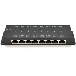 8-портовий POE-інжектор живлення, з 8xRJ45 портами Ethernet 10/100Мбіт / с, IEEE802.3af / at, 12-57V, PIN45 + / 78-