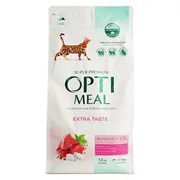 Сухой корм для взрослых кошек Optimeal с телятиной 1.5 кг (B1800501)