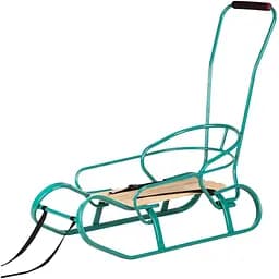 Санки Vitan Експрес зі спинкою та ручкою бірюзові (7316)