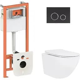 Набір Q-tap Nest 4 в 1 для підвісний унітаз Jay Ultra Quiet 520x360x320 + комплект інсталяції QT07335175W48192