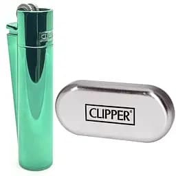 Запальничка Clipper Metal Green Shine