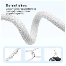 Дата кабель USB-C to USB-C 2.0m (braided cotton) (PD Fast Charging 60W) 3.0А grey ColorWay (CW-CBPDCC068-GR) - мініатюра 11