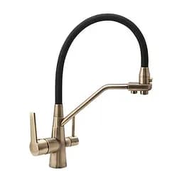 Змішувач для кухні на дві води Frap F4374-4 бронза Бронза