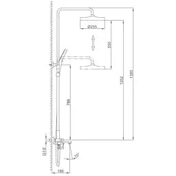 Душова система золото Frap F2488-3, Хром - мініатюра 5