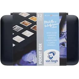 Набір акварельних фарб Van Gogh Pocket box SPECIALTY 12 кювет+пензлик Royal Talens