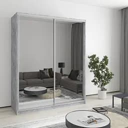 Шкаф-купе двухдверный MebelStar Комбо AL 2 Зеркала 170x60x210 см Бетон (MBS-2812)