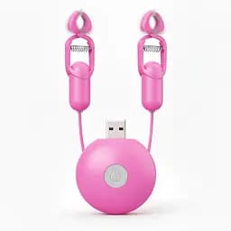 Віброзатискачі для сосків GALAKUin 10 режимів вібрації силікон унісекс USB зарядка рожевий