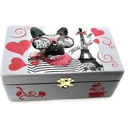 Скринька Французький бульдог дерево дуб ясен 20.5х12.5х8 см