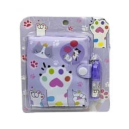 Блокнот на кнопці ПВХ з ручкою-брелоком Лапка, 8x10 см, 45 аркушів (В асортименті)