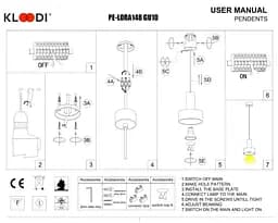 Світильник підвісний KLOODI DECO PE-LORA148 GU10 BK/GD - мініатюра 2