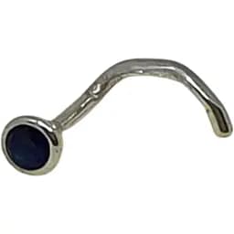 Срібна сережка-пірсинг в ніс Dear. 1023.6С Синій