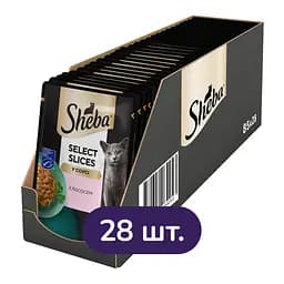Влажный корм для кошек Sheba с лососем в соусе 2.38 кг (28 шт. х 85 г)