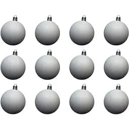 Набір ялинкових куль Linhai 12 шт D6 см білий гліттер пластик (892173)