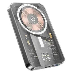 Магнітний бездротовий павер банк Hoco Q14 Ice Crystal magnetic fast charging power bank 5000mah чорний