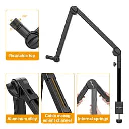 Штатив-тримач Ulanzi Vijim Xiaomicrophone Boom Arm UV-2806 LS24 Black - мініатюра 8