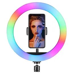 Кільцева світлодіодна LED лампа RIAS RGB-260 з тримачем, USB, управління на проводі 26 см
