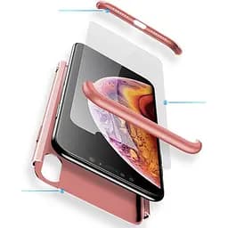 Чохол-накладка GKK 3 in 1 Hard PC Case Apple iPhone XS Rose Gold - мініатюра 2