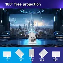 Проектор H96 MAX X8 LED LCD HD 150AL 16:9 H713 1G/8G Android 11.0 HDMI WiFi BT білий (H96MAX_X8) - мініатюра 3