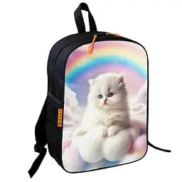 Рюкзак шкільний дитячий 36х27см з котиком на хмаринці, принтом кошеняти для хлопчика/дівчинки (00682)