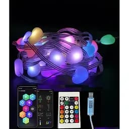 Яскрава Розумна гірлянда Dream collor 33 LED 5метрів великі Серця RGB USB управління від смартфона