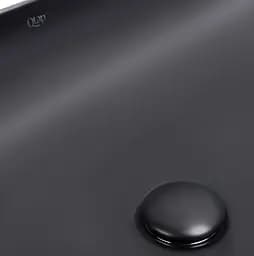 Комплект Qtap Robin: Раковина накладна прямокутна 600x390x150 мм Matt Black + Донний клапан PU03 (QT132143PMBMBN47296) - мініатюра 4