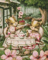 Набір з алмазною мозаїкою Чаювання подружок AMO7593, 40x50 см