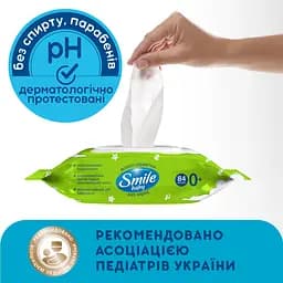 Уцінка. Серветка волога Smile baby Екстракт алое New sticker з клапаном 84 шт.  - мініатюра 2
