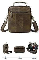 Сумка з ефектами старовини чоловіча Vintage 23х27х7,5 см sum0028950 - мініатюра 3