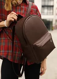 Жіночий рюкзак Sambag Brix Classic шоколадний 35 х 25 х 12 см (14511020) - мініатюра 4