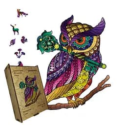 Пазл деревянный Загадочная Сова, А3, Деревянная коробка 200 элементов