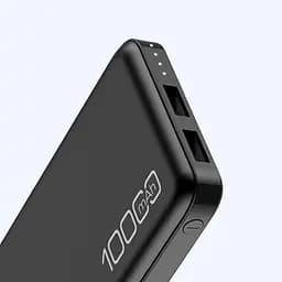 Портативний зарядний пристрій для телефона Power Bank Awei P5K 10000 mAh Павербанк USB чорний - мініатюра 6