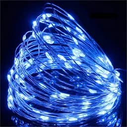 Гірлянда Роса Нитка 100 LED на батарейках 10 м Синій - мініатюра 3