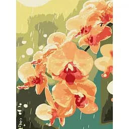 Картина за номерами "Орхідея в краплях" Ідейка KHO3325, 30x40 см