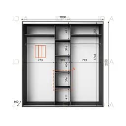 Шафа-купе Idea серія 6 200 x 60 x 210 см Антрацит - мініатюра 2
