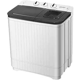 Пральна машина Liberton LWM-5500 PUMP напівавтоматична з 2 барабанами, завантаження 5.5 кг, 3 режими, 1350 об/хв, клас енергоспоживання А+, 61х38.2х69.4 см White/Black