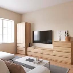 Комплект меблів у вітальню VAYS шафа R-9, тумба R-12, комод R-4, дуб сонома