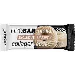 Батончик LipoBar Exclusive Protein Bar, 50 грам збагачений біоактивним колагеном Peptan - Марципан