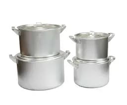Набір із 4 матових алюмінієвих каструль із кришкою 2.5-3.5-4.5-6 л (4шт.), Interos Сірий 87000