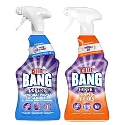 Набір Cillit Bang: Засіб для чищення Cillit Bang Експерт Чистота ванної з розпилювачем 750 мл + Засіб для чищення Cillit Bang Експерт Кінець бруду з розпилювачем 750 мл