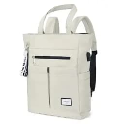 Городской стильный женский сумка-рюкзак Tigernu T-S8632 14.6л с отсеком для ноутбука до 15.6" и USB White (18193)