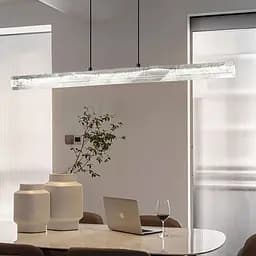 Люстра з підвісним видовженим корпусом з прозорого рельєфного акрилу 100 см | Line F | Арт. MJ372-L1000 BK