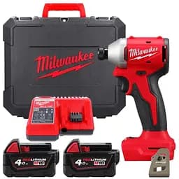 Гвинтоверт ударний акумуляторний Milwaukee M18 BLIDRC-402C 18В АКБ 2х4 А/год 0-3600 об/хв 190 Нм ЗП M12-18C кейс 1.3 кг