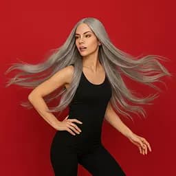 Перука аніме без чубчика 100 см Попелястий