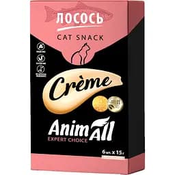 Ласощі для котів AnimAll Creme зі смаком лосося 6 шт. х 15 г