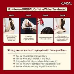 Єсенція для шкіри голови Kundal Caffeine Head Spa & Scalp Care Water Treatment Herb Mint від випадіння волосся лікуюча 300 мл - мініатюра 7