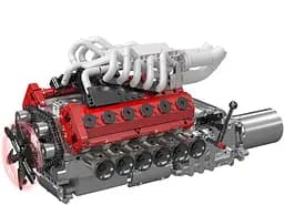 Конструктор двигун Mould King V12  Naturally Aspirated Engine Ferrari моторизований дитячий мотор 1366 деталей