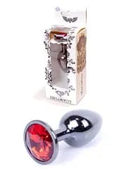 Анальная пробка B - Series HeavyFun Jewellery Dark Silver Plug, красная Boss Series 64-00028 103409